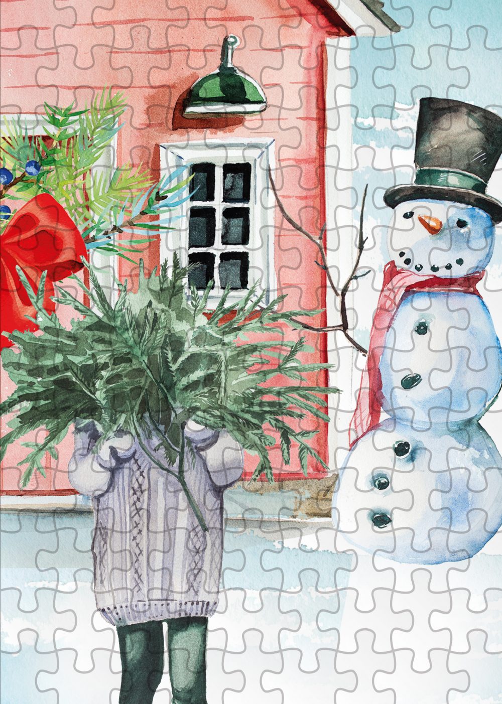 Puzzle Snowman 500 in an eco bag