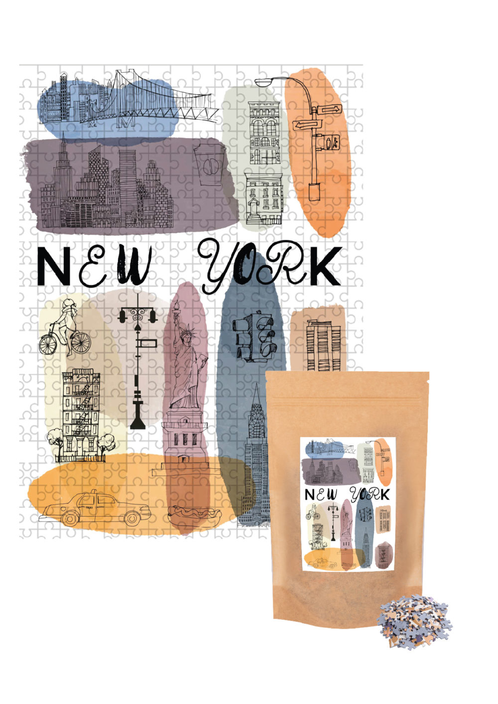 Puzzle New York 500 in an eco bag