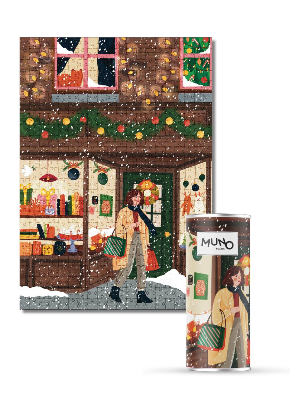 „Christmas Bookstore” by Katarzyna Bednarska puzzle 500 el. w ozdobnej tubie